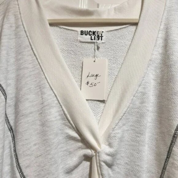 NWT Bucketlist Reversible Twist-Front Sweatshirt – French Terry, Relaxed Fit - Picture 7 of 7